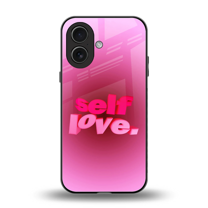 Self Love Aesthetic back phone cover | glass case for iphone 17