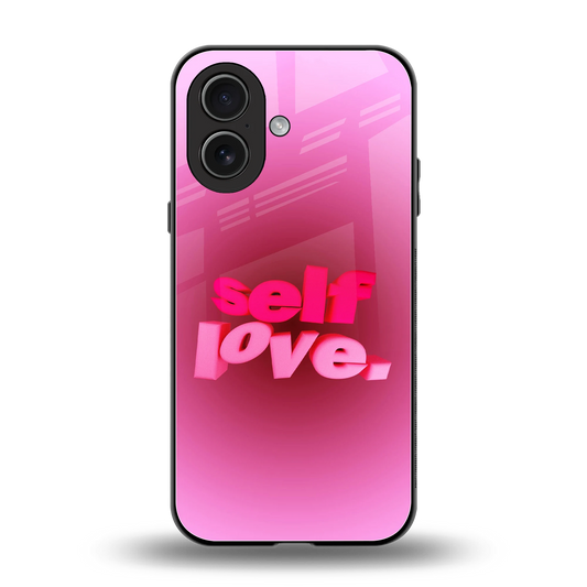Self Love Aesthetic back phone cover | glass case for iphone 17