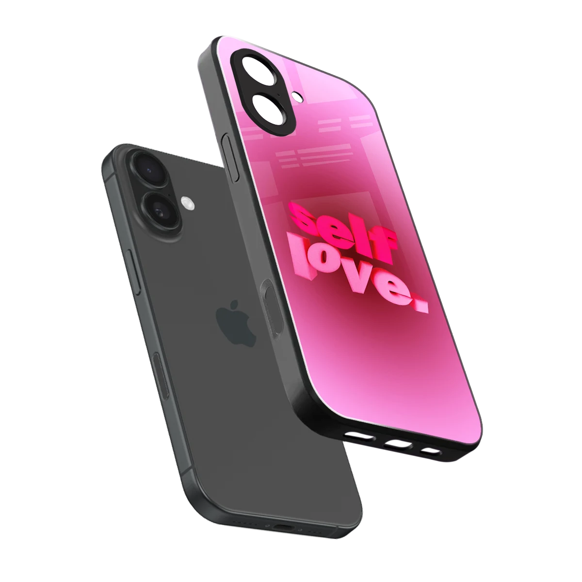Self Love Aesthetic sleek iphone 17 cover with tempered glass back and TPU edges