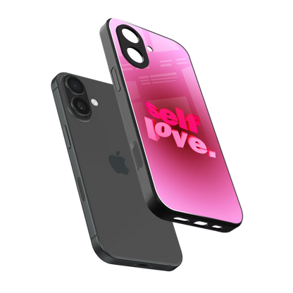 Self Love Aesthetic sleek iphone 17 cover with tempered glass back and TPU edges