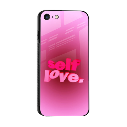 Self Love Aesthetic sleek iphone 7 cover with tempered glass back and TPU edges