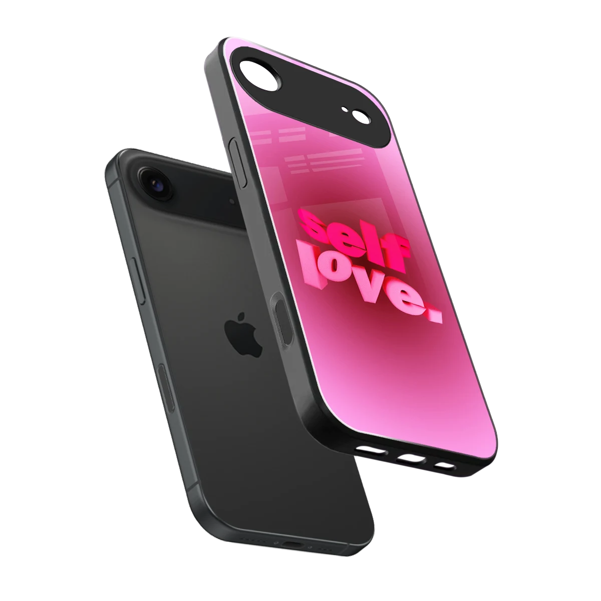 Self Love Aesthetic sleek iphone air cover with tempered glass back and TPU edges