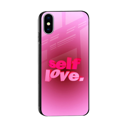 Self Love Aesthetic sleek iphone x cover with tempered glass back and TPU edges