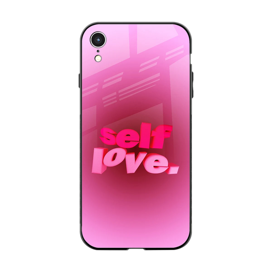 Self Love Aesthetic back phone cover | glass case for iphone xr