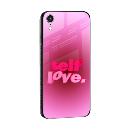 Self Love Aesthetic sleek iphone xr cover with tempered glass back and TPU edges