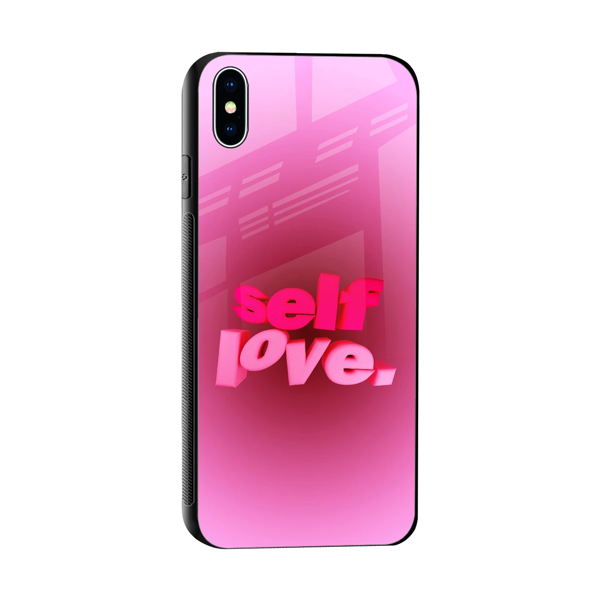 Self Love Aesthetic sleek iphone xs max cover with tempered glass back and TPU edges