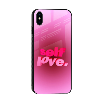 Self Love Aesthetic sleek iphone xs max cover with tempered glass back and TPU edges