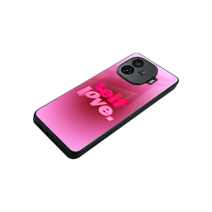 Self Love Aesthetic stylish phone case for iqoo neo 10r 5g | glossy glass and slim fit