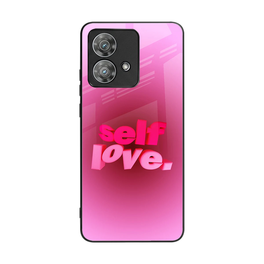 Self Love Aesthetic back phone cover | glass case for motorola edge 40 neo 5g