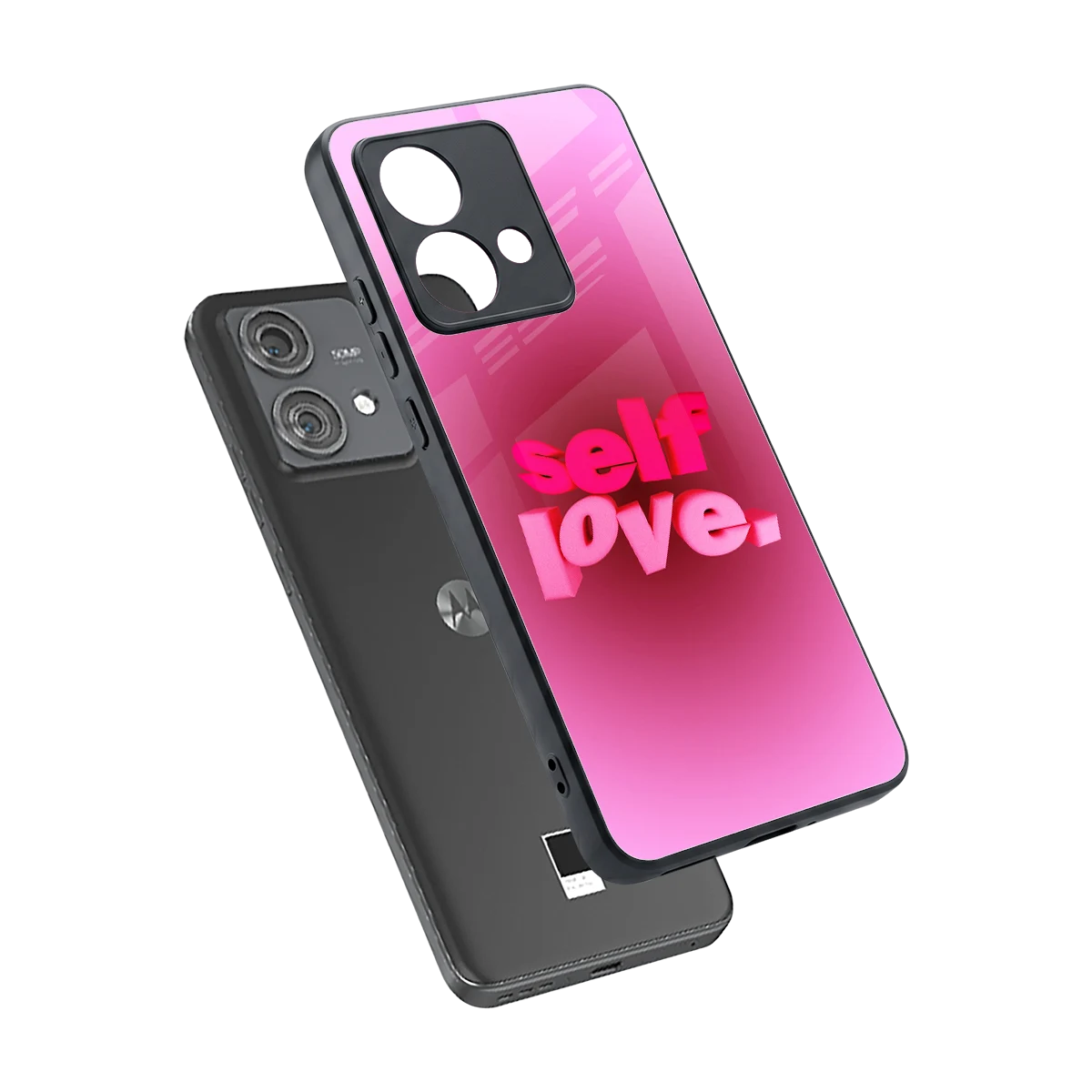 Self Love Aesthetic sleek motorola edge 40 neo 5g cover with tempered glass back and TPU edges