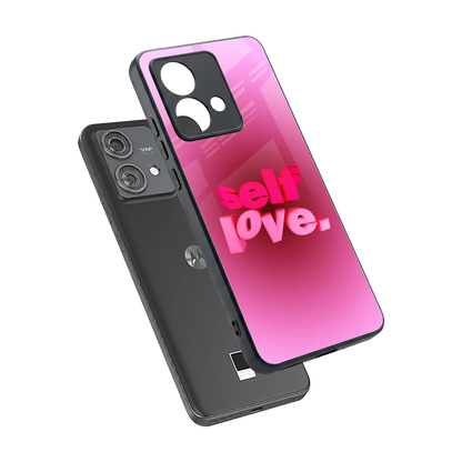 Self Love Aesthetic sleek motorola edge 40 neo 5g cover with tempered glass back and TPU edges