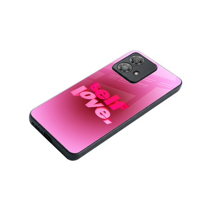 Self Love Aesthetic stylish phone case for motorola edge 40 neo 5g | glossy glass and slim fit