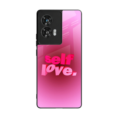 Self Love Aesthetic back phone cover | glass case for motorola edge 50 fusion