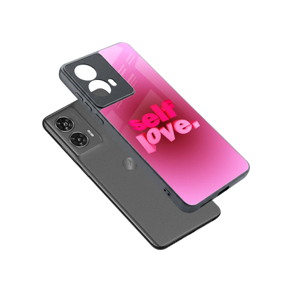 Self Love Aesthetic sleek motorola edge 50 fusion cover with tempered glass back and TPU edges