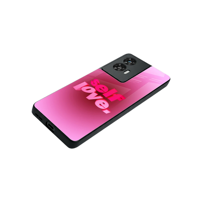 Self Love Aesthetic stylish phone case for motorola edge 50 fusion | glossy glass and slim fit
