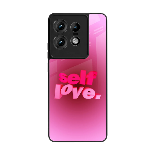 Self Love Aesthetic back phone cover | glass case for motorola edge 50 pro