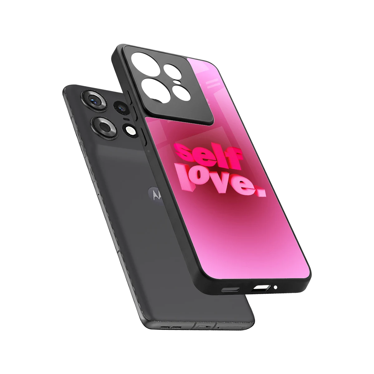 Self Love Aesthetic sleek motorola edge 50 pro cover with tempered glass back and TPU edges
