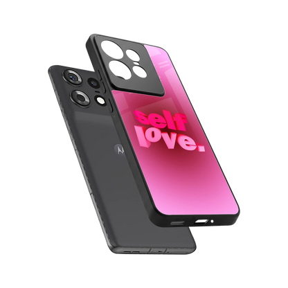 Self Love Aesthetic sleek motorola edge 50 pro cover with tempered glass back and TPU edges