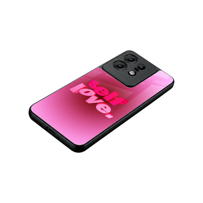 Self Love Aesthetic stylish phone case for motorola edge 50 pro | glossy glass and slim fit