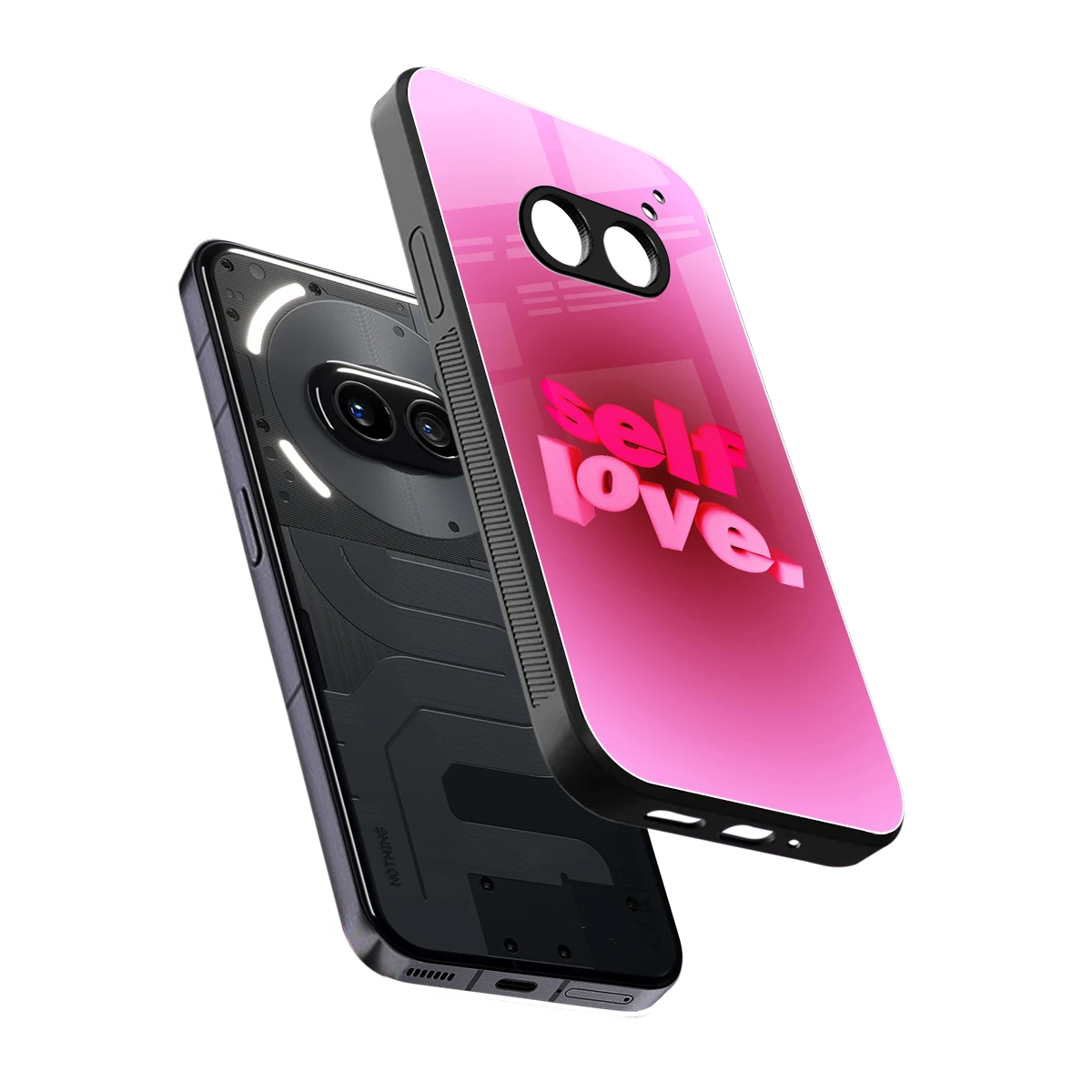 Self Love Aesthetic sleek nothing phone 2a cover with tempered glass back and TPU edges