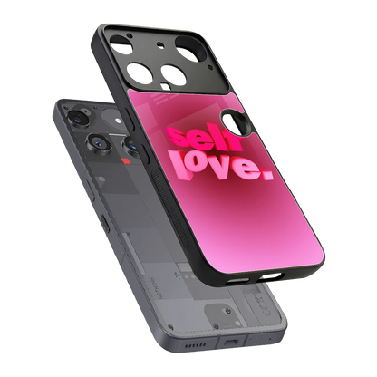 Self Love Aesthetic sleek nothing phone 3 cover with tempered glass back and TPU edges