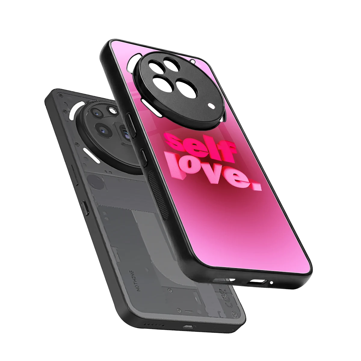 Self Love Aesthetic sleek nothing phone 3a pro cover with tempered glass back and TPU edges