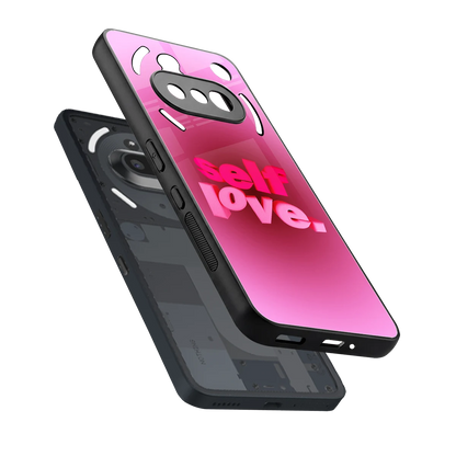 Self Love Aesthetic sleek nothing phone 3a cover with tempered glass back and TPU edges
