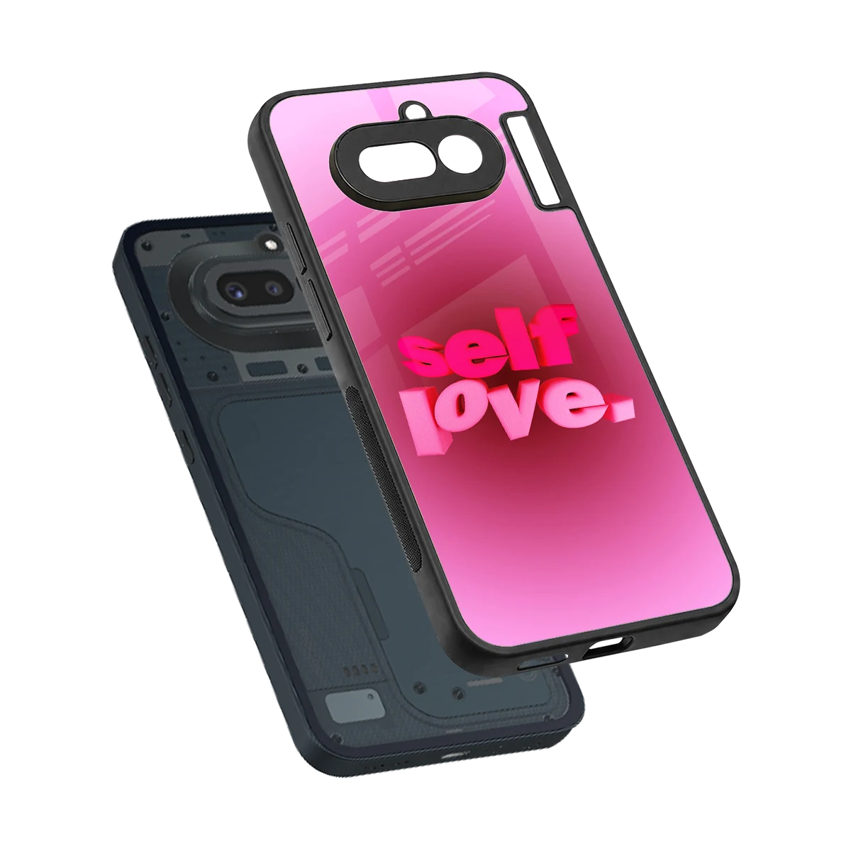 Self Love Aesthetic sleek nothing phone 4a cover with tempered glass back and TPU edges