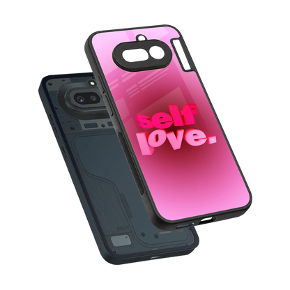 Self Love Aesthetic sleek nothing phone 4a cover with tempered glass back and TPU edges