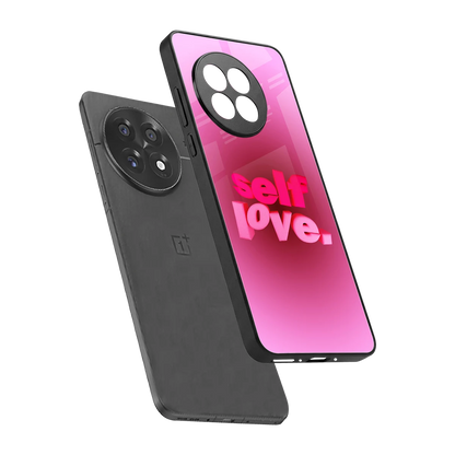 Self Love Aesthetic sleek oneplus 13r cover with tempered glass back and TPU edges