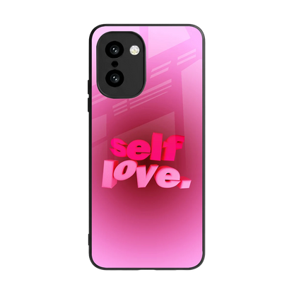 Self Love Aesthetic back phone cover | glass case for oneplus 15r