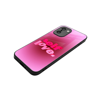 Self Love Aesthetic stylish phone case for oneplus 15r | glossy glass and slim fit