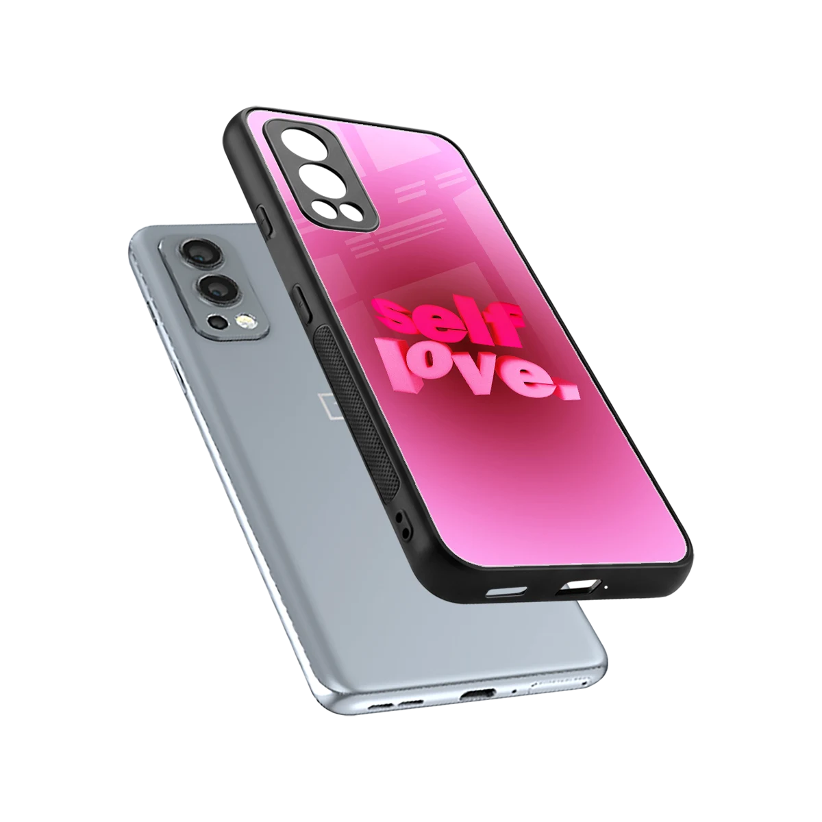 Self Love Aesthetic sleek oneplus nord 2 cover with tempered glass back and TPU edges