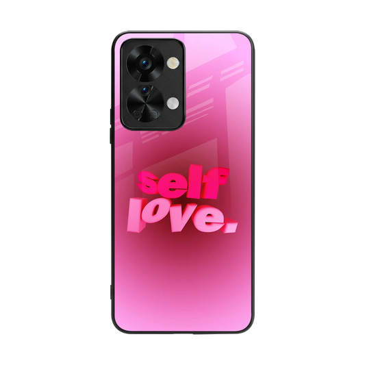 Self Love Aesthetic back phone cover | glass case for oneplus nord 2t