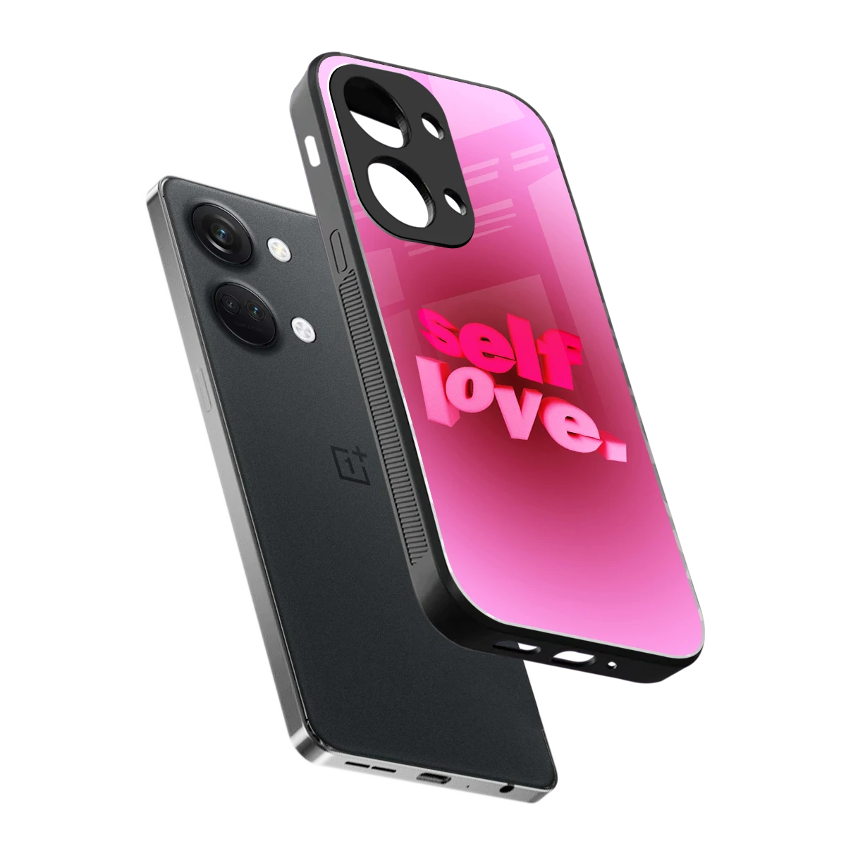 Self Love Aesthetic sleek oneplus nord 3 cover with tempered glass back and TPU edges