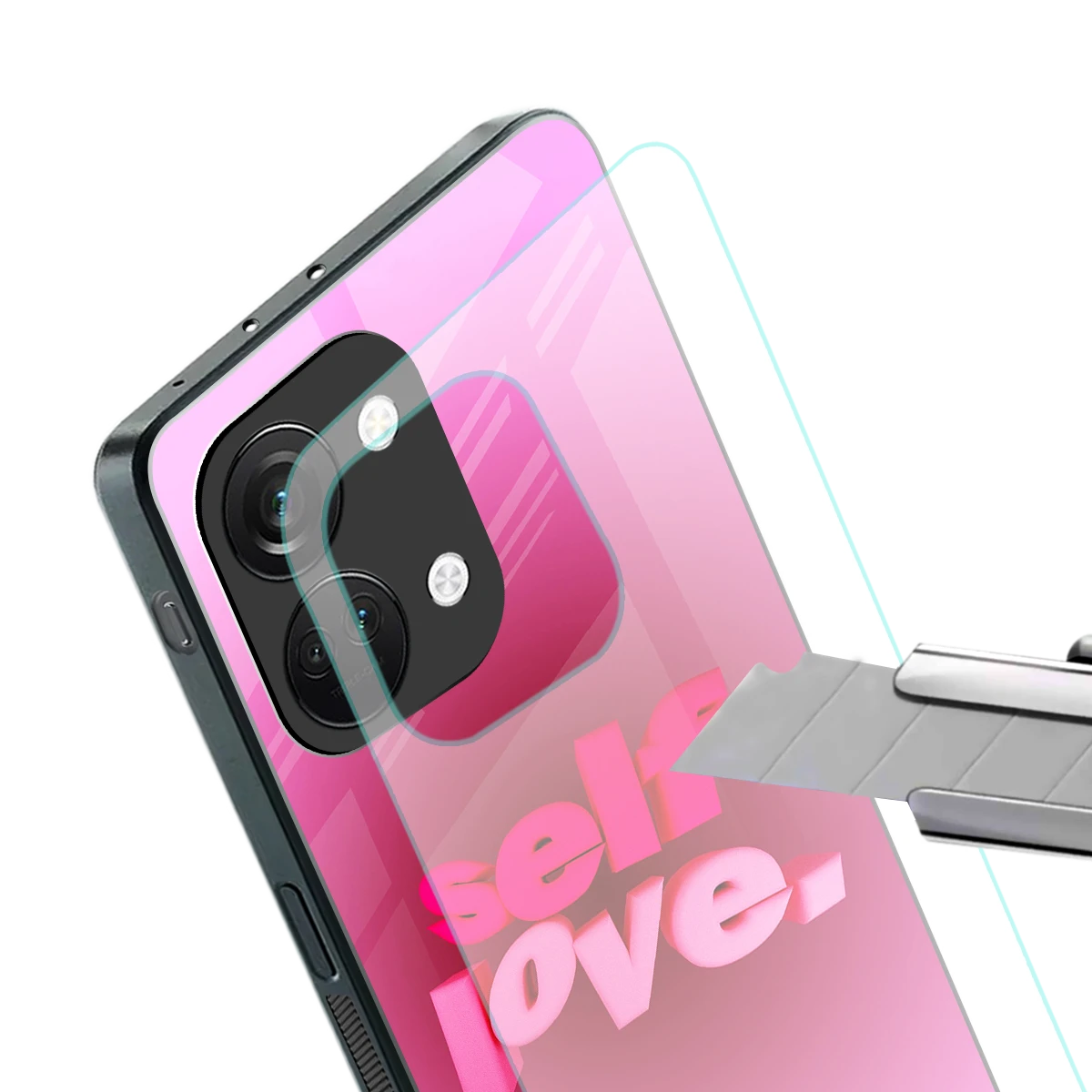 Self Love Aesthetic stylish phone case for oneplus nord 3 | glossy glass and slim fit