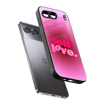 Self Love Aesthetic sleek oneplus nord 4 cover with tempered glass back and TPU edges