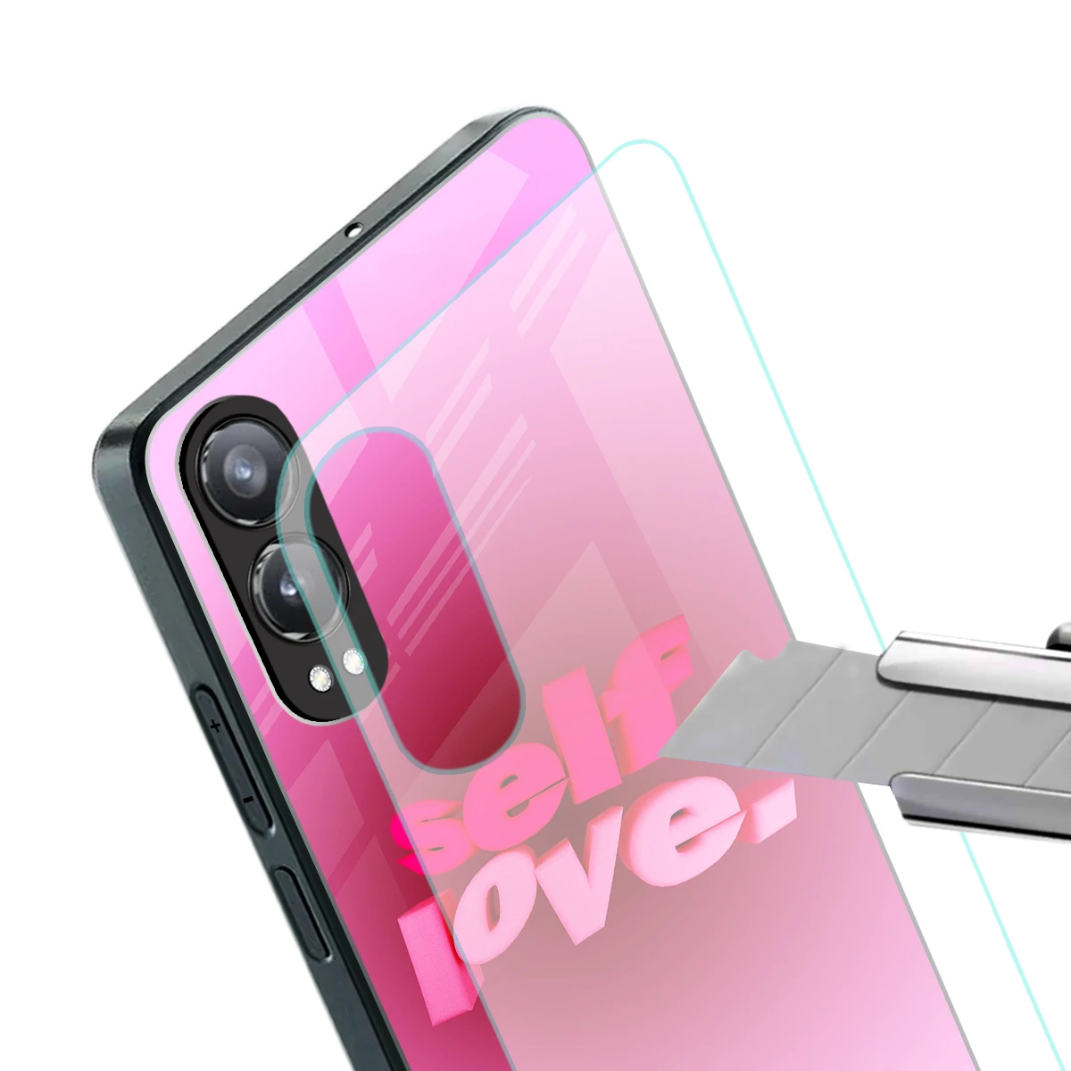 Self Love Aesthetic stylish phone case for oneplus nord ce 4 lite | glossy glass and slim fit