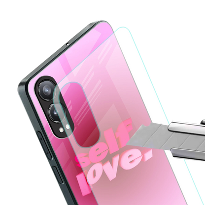 Self Love Aesthetic stylish phone case for oneplus nord ce 4 lite | glossy glass and slim fit