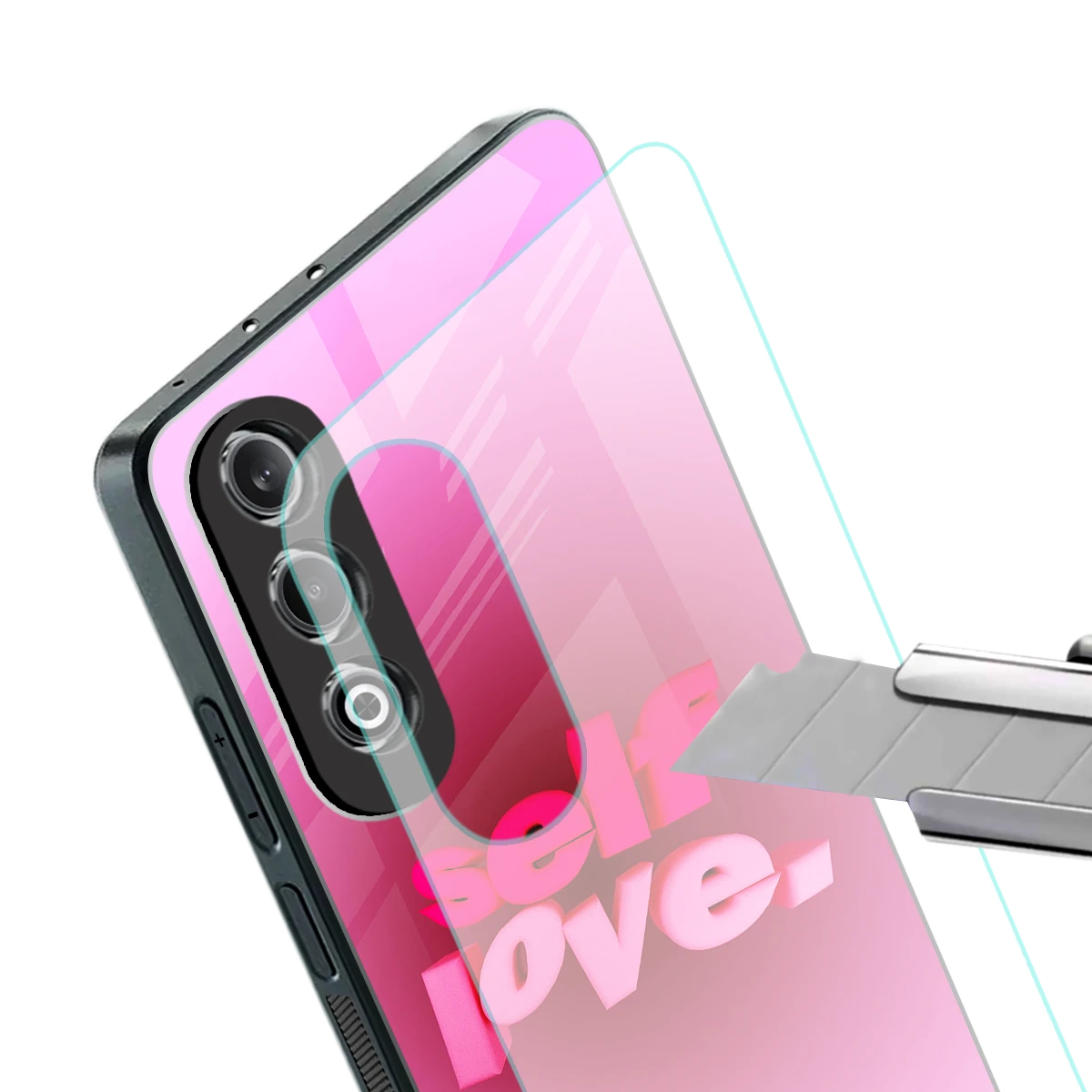 Self Love Aesthetic stylish phone case for oneplus nord ce 4 | glossy glass and slim fit