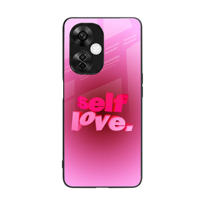 Self Love Aesthetic back phone cover | glass case for oneplus nord ce 3 lite