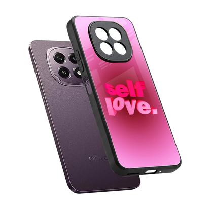 Self Love Aesthetic sleek oppo f29 5g cover with tempered glass back and TPU edges