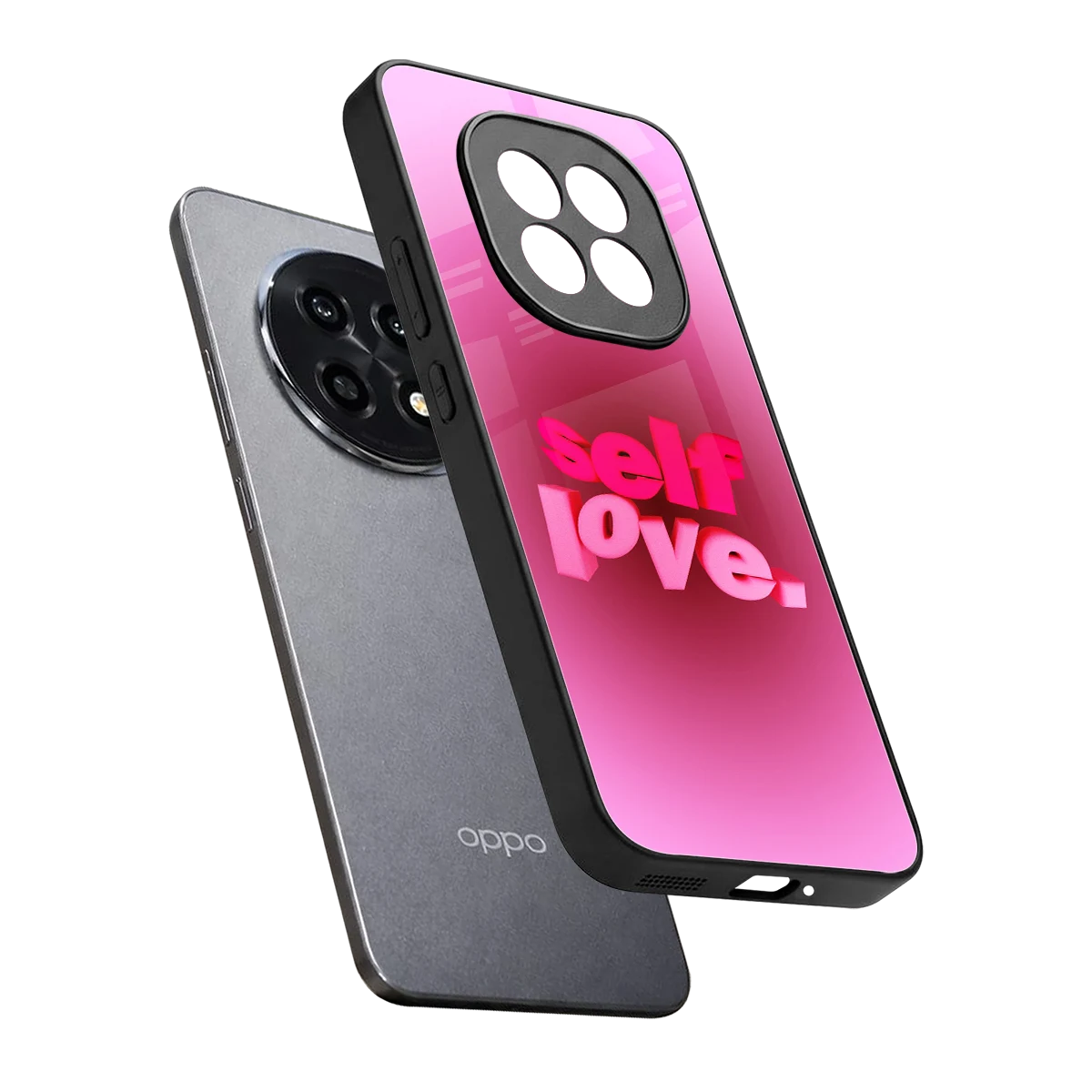 Self Love Aesthetic sleek oppo f29 pro 5g cover with tempered glass back and TPU edges