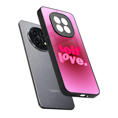 Self Love Aesthetic sleek oppo f29 pro 5g cover with tempered glass back and TPU edges