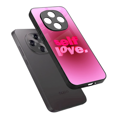 Self Love Aesthetic sleek oppo f31 pro 5g cover with tempered glass back and TPU edges