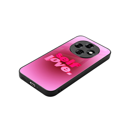 Self Love Aesthetic stylish phone case for oppo f31 pro 5g | glossy glass and slim fit