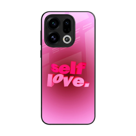Self Love Aesthetic back phone cover | glass case for oppo find x9