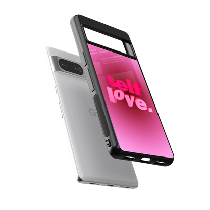 Self Love Aesthetic sleek google pixel 8 cover with tempered glass back and TPU edges