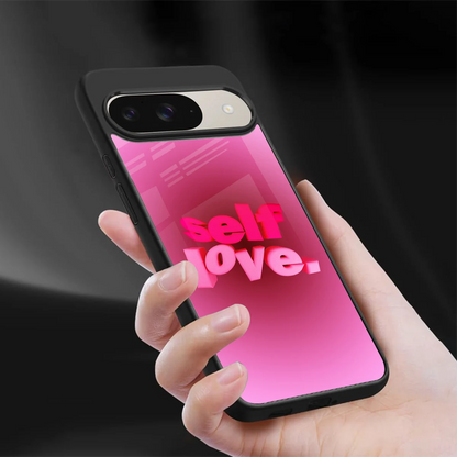 Self Love Aesthetic sleek google pixel 9 cover with tempered glass back and TPU edges