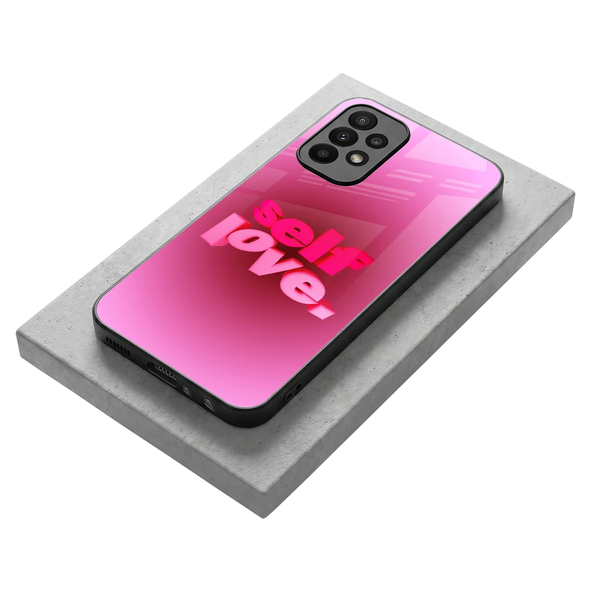 Self Love Aesthetic stylish phone case for samsung galaxy a23 | glossy glass and slim fit